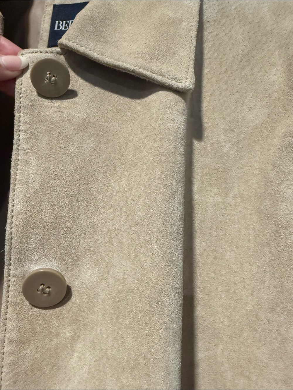 Bernardo Tan Suede Jacket with Button Detail - Picture 4 of 6